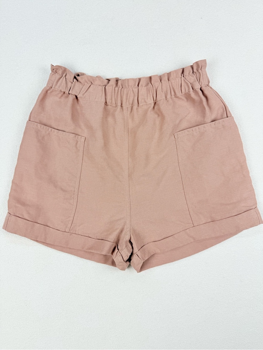 Wilfred Free Linen Blend Paperbag Shorts Terracotta Pull On Coastal Minimalist